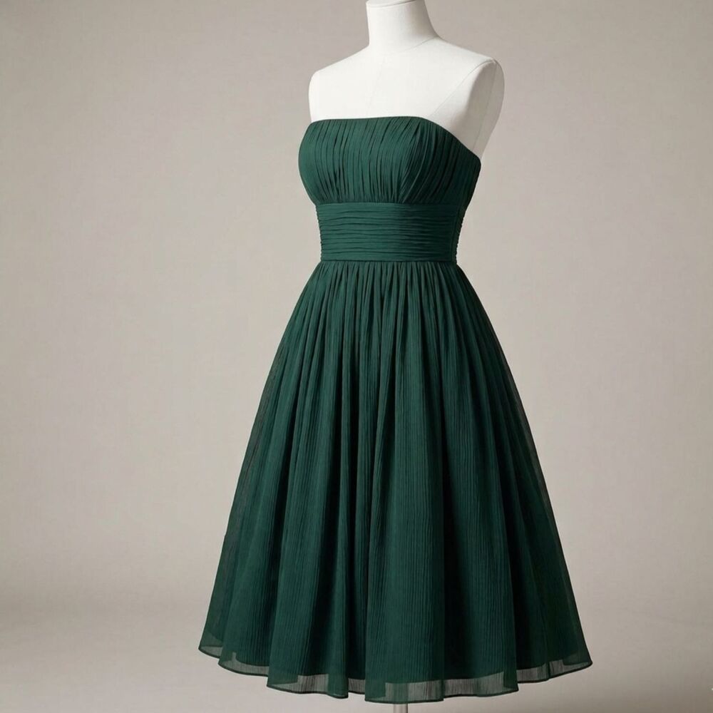 NWT J.Crew Silk Chiffon Dress 6 Emerald Green Strapless Cosplay Fairy Holiday S